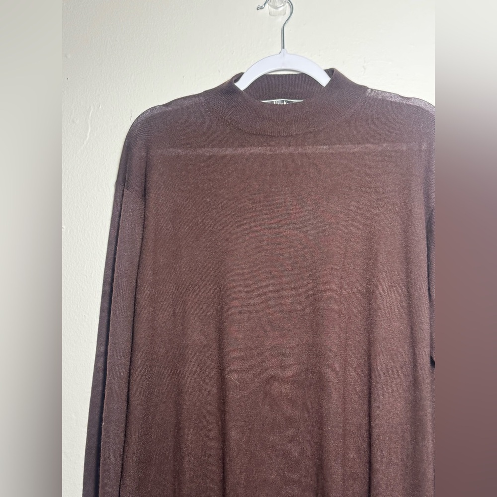Nieman Marcus Exclusive Men's Classic silk cashmere Crewneck Sweater - Brown - Picture 2 of 11
